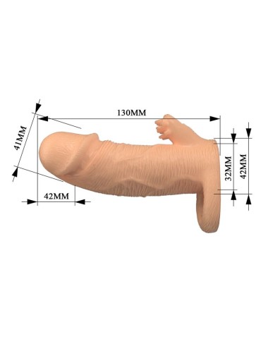 PRETTY LOVE - RODERIC PENIS EXTENSION SLEEVE 13 CM Ø 3.8 CM NATURAL