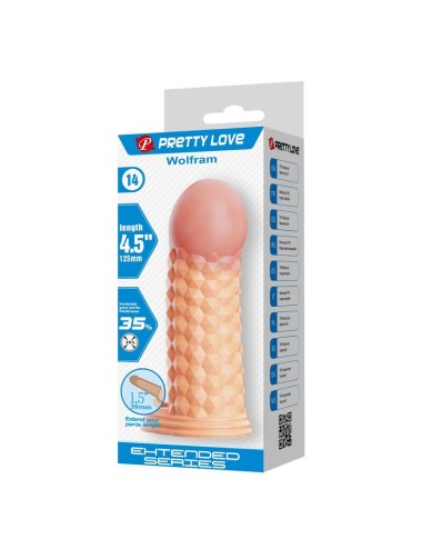 PRETTY LOVE - WOLFRAM PENIS EXTENSION SLEEVE 11.5 CM Ø 3.8 CM NATURAL