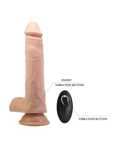 PRETTY LOVE - DAVEY THRUSTING & ROTATING VIBRATING DILDO REMOTE CONTROL 22.5 CM Ø 4.8 CM NATURAL