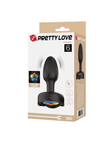 PRETTY LOVE - RECHARGEABLE VIBRATING ANAL PLUG 10 MODES BLACK