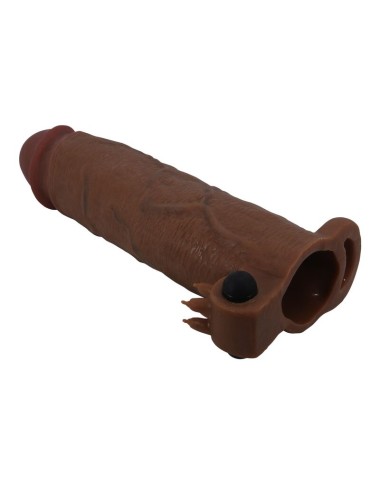 PRETTY LOVE - XERXES VIBRATING PENIS SLEEVE 22 CM Ø 4.5 CM BROWN