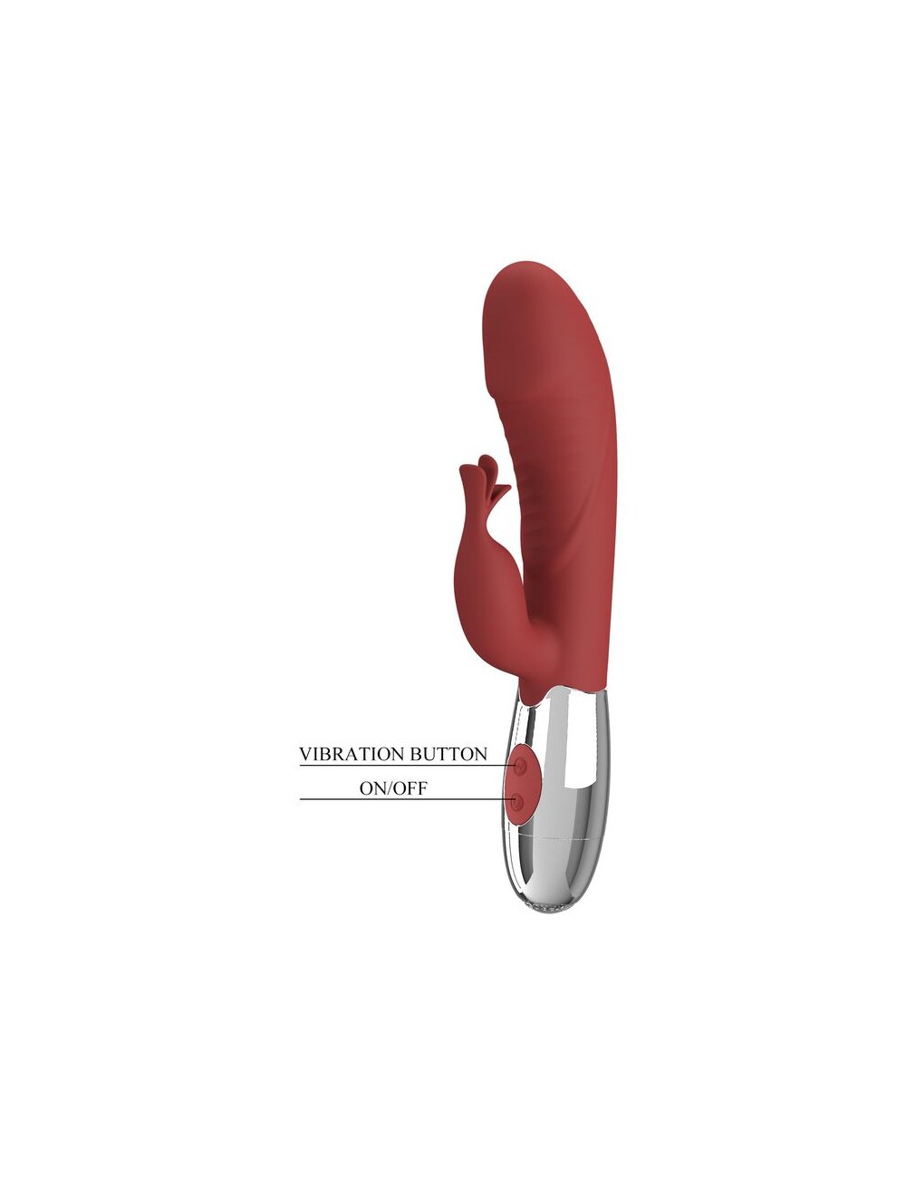 PRETTY LOVE - ROSEWOOD RABBIT VIBRATOR 30 FUNCTIONS USB RECHARGEABLE RED