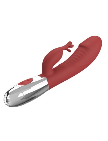 PRETTY LOVE - ROSEWOOD RABBIT VIBRATOR 30 FUNCTIONS USB RECHARGEABLE RED