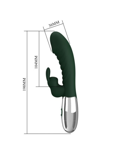 PRETTY LOVE - NAUGHTY BUNNY RABBIT VIBRATOR 30 FUNCTIONS USB RECHARGEABLE GREEN