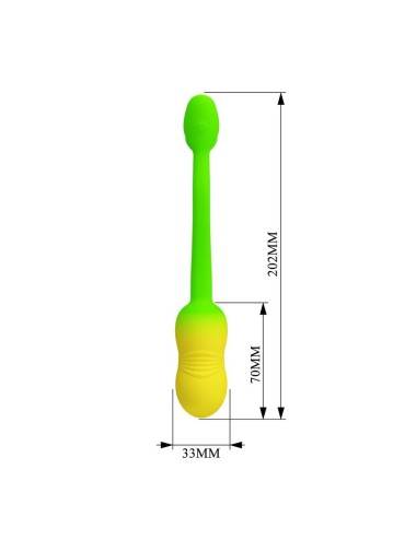 PRETTY LOVE - PULSEN APP CONTROL VIBRATING EGG 12 FUNCTIONS USB RECHARGEABLE GREEN-YELLOW