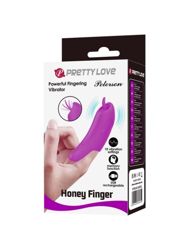 PRETTY LOVE - PETERSON HONEY FINGER RECHARGEABLE FINGER VIBRATOR PURPLE