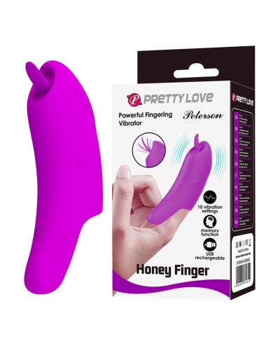 PRETTY LOVE - PETERSON HONEY FINGER RECHARGEABLE FINGER VIBRATOR PURPLE