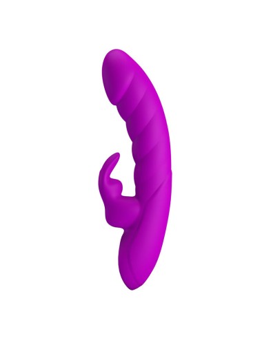PRETTY LOVE - MONICA RECHARGEABLE DUAL STIMULATION G-SPOT AND CLITORAL VIBRATOR PURPLE