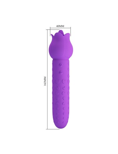 PRETTY LOVE - DANNELL RECHARGEABLE ORAL AND CLITORAL STIMULATOR VIBRATOR PURPLE
