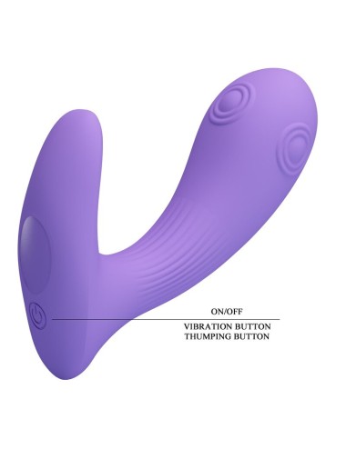 PRETTY LOVE - ANDROMEDA RECHARGEABLE DUAL STIMULATION VIBRATOR PURPLE