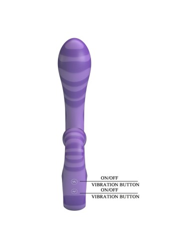 PRETTY LOVE - SUMMER DOUBLE-ENDED VIBRATOR WITH HANDLE 19 CM Ø 3.5 CM PURPLE