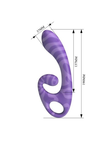 PRETTY LOVE - SUMMER DOUBLE-ENDED VIBRATOR WITH HANDLE 19 CM Ø 3.5 CM PURPLE