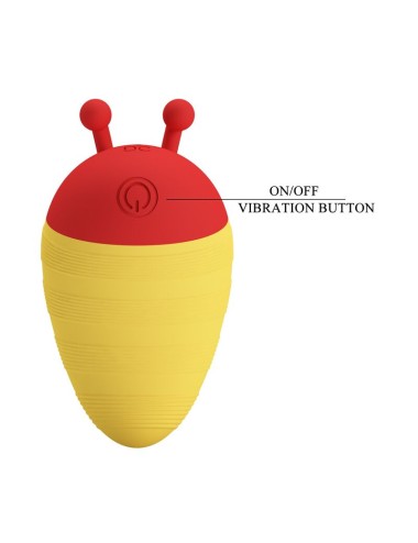 PRETTY LOVE - LITTLE BEE RECHARGEABLE CLITORAL STIMULATOR 7 MODES RED/YELLOW