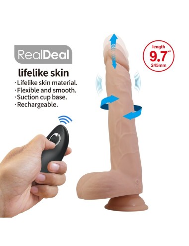 PRETTY LOVE - NOLAN THRUSTING & ROTATING VIBRATING DILDO REMOTE CONTROL 24.5 CM Ø 5 CM NATURAL