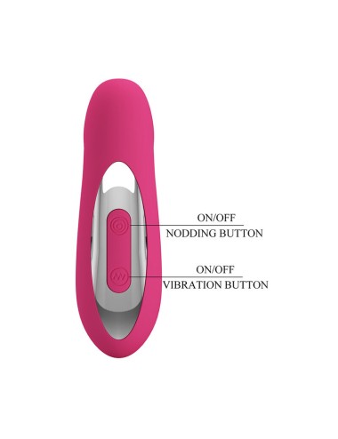 PRETTY LOVE - DUDEN RECHARGEABLE SILICONE VIBRATOR 12 VIBRATION MODES AND 3 ROCKING MODES PINK