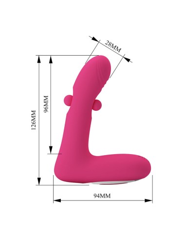 PRETTY LOVE - DUDEN RECHARGEABLE SILICONE VIBRATOR 12 VIBRATION MODES AND 3 ROCKING MODES PINK