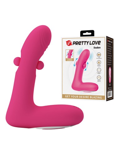 PRETTY LOVE - DUDEN RECHARGEABLE SILICONE VIBRATOR 12 VIBRATION MODES AND 3 ROCKING MODES PINK