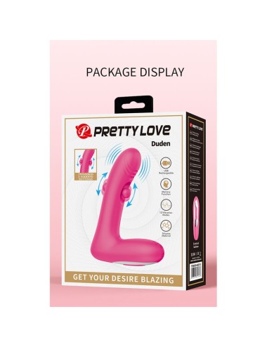 PRETTY LOVE - DUDEN RECHARGEABLE SILICONE VIBRATOR 12 VIBRATION MODES AND 3 ROCKING MODES PINK