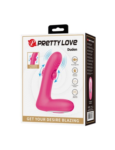 PRETTY LOVE - DUDEN RECHARGEABLE SILICONE VIBRATOR 12 VIBRATION MODES AND 3 ROCKING MODES PINK
