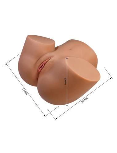 CRAZY BULL - REALISTIC FEMALE TORSO MASTURBATOR DUAL ENTRY WITH VIBRATION AND SUCTION NATURAL COLOR