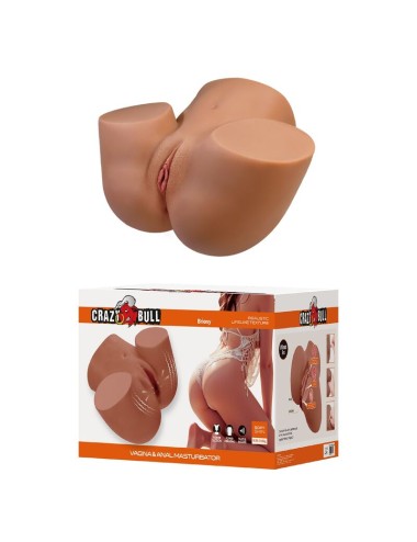 CRAZY BULL - REALISTIC FEMALE TORSO MASTURBATOR DUAL ENTRY WITH VIBRATION AND SUCTION NATURAL COLOR