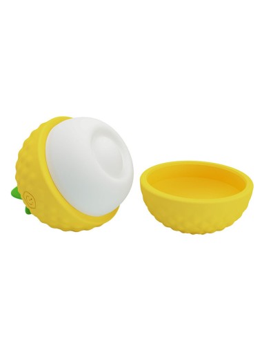 PRETTY LOVE - RECHARGEABLE SUCTION AND THRUSTING CLITORAL STIMULATOR YELLOW