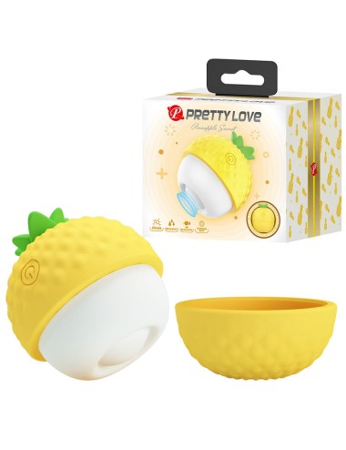PRETTY LOVE - RECHARGEABLE SUCTION AND THRUSTING CLITORAL STIMULATOR YELLOW