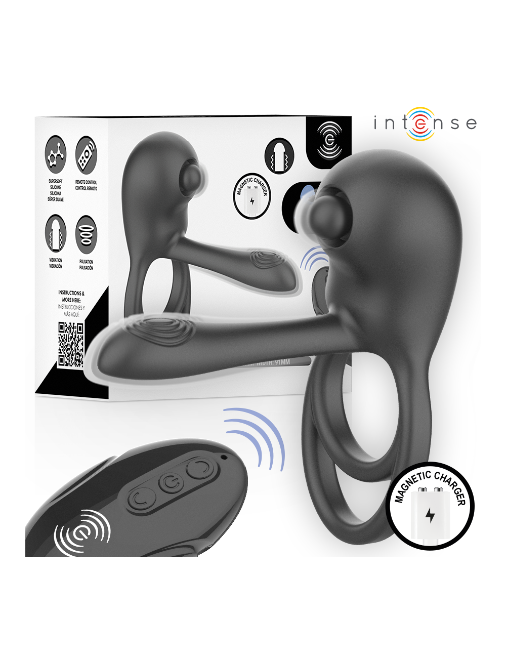INTENSE - SPIKE REMOTE CONTROL VIBRATING PENIS RING