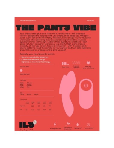 JE JOUE - ILY PANTY VIBE REMOTE CONTROL INTIMATE VIBRATOR