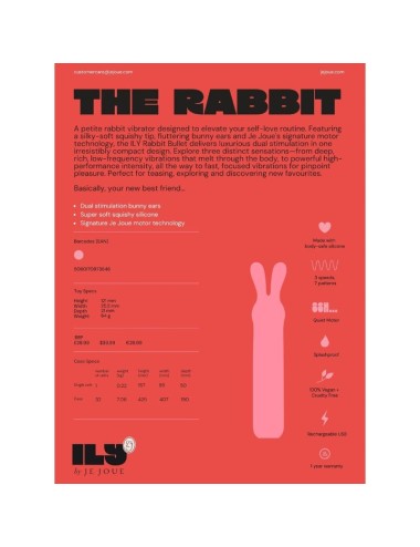 JE JOUE - ILY RABBIT BULLET RECHARGEABLE INTIMATE VIBRATOR