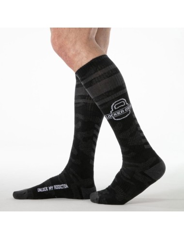 LOCKER GEAR - FULL MILITARY KNEE HIGH SOCKS BLACK ONE SIZE