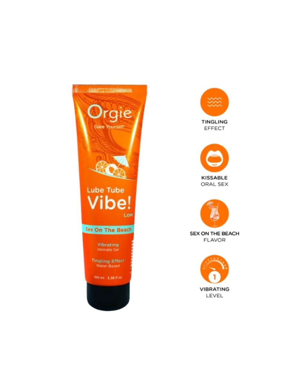 ORGIE - LUBE TUBE VIBE! SEX ON THE BEACH KISSABLE INTIMATE GEL LOW TINGLING 100 ML