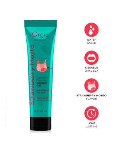 ORGIE - LUBE TUBE COCKTAIL STRAWBERRY MOJITO KISSABLE WATER-BASED INTIMATE GEL 100 ML