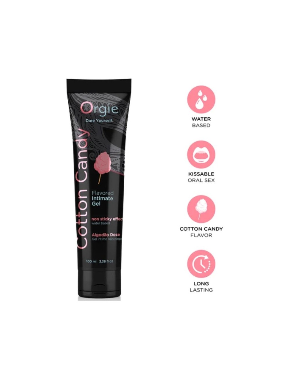 ORGIE - LUBE TUBE COTTON CANDY KISSABLE WATER-BASED INTIMATE GEL 100 ML