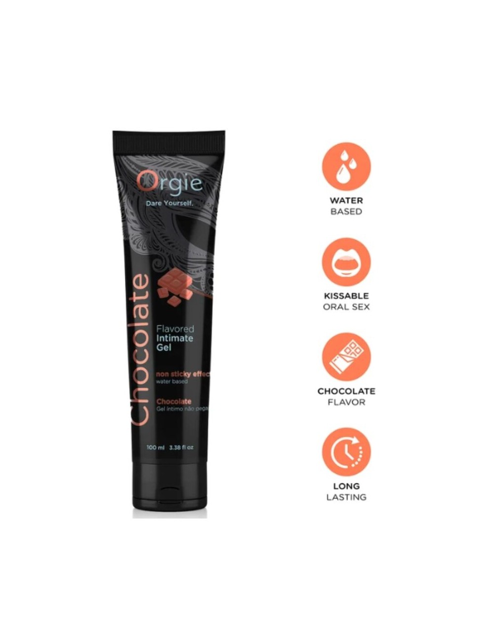 ORGIE - LUBE TUBE CHOCOLATE KISSABLE WATER-BASED INTIMATE GEL 100 ML
