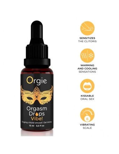 ORGIE - ORGASM DROPS VIBE! VIBRATING CLITORAL AROUSAL 15 ML