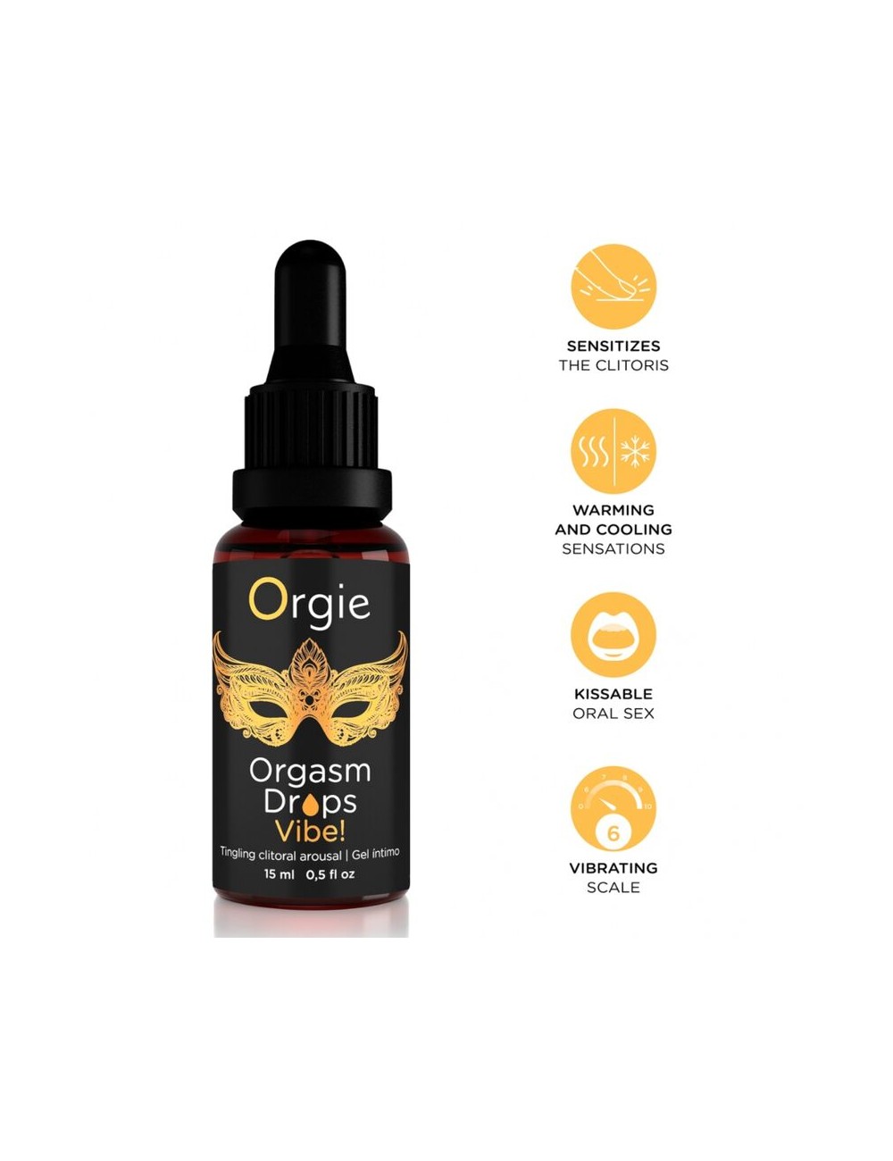 ORGIE - ORGASM DROPS VIBE! VIBRATING CLITORAL AROUSAL 15 ML