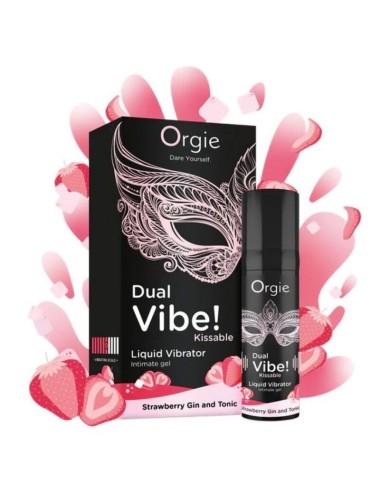 ORGIE - DUAL VIBE! STRAWBERRY GIN AND TONIC KISSABLE LIQUID VIBRATOR 15 ML