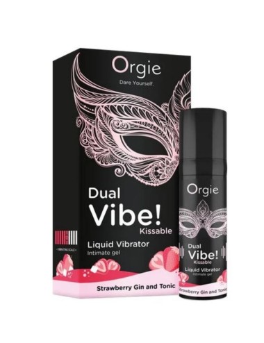 ORGIE - DUAL VIBE! STRAWBERRY GIN AND TONIC KISSABLE LIQUID VIBRATOR 15 ML