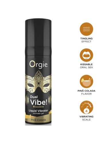 ORGIE - DUAL VIBE! PIÑA COLADA KISSABLE LIQUID VIBRATOR 15 ML