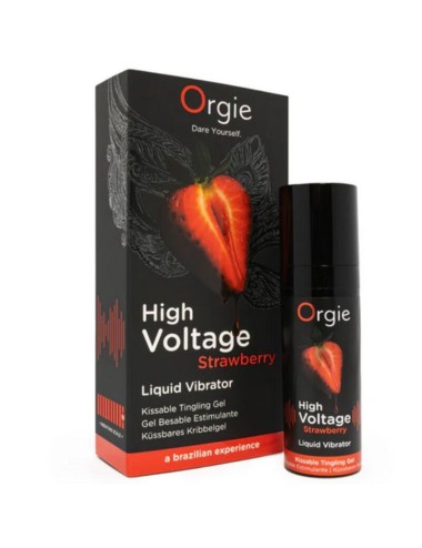 ORGIE - HIGH VOLTAGE STRAWBERRY EXTRA STRONG KISSABLE LIQUID VIBRATOR 15 ML