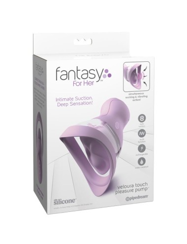 FANTASY FOR HER - VELOURA TOUCH PLEASURE PUMP INTIMATE PUMP WITH SUCTION AND VIBRATION PURPLE