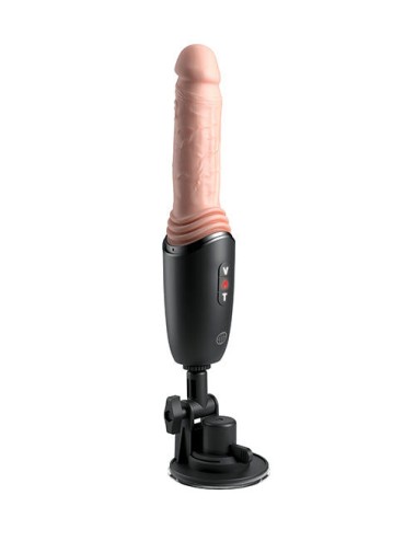 KING COCK PLUS - THRUSTING COCK PRO SILICONE DILDO WITH THROTTLE, VIBRATION AND HEAT LIGHT 12.7 CM