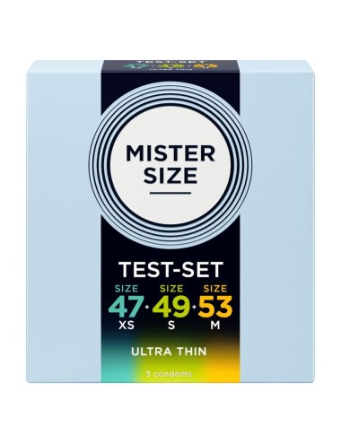 MISTER SIZE - PACK SAMPLE CONDOM SIZE 47-49-53 MM (3 UNITS)