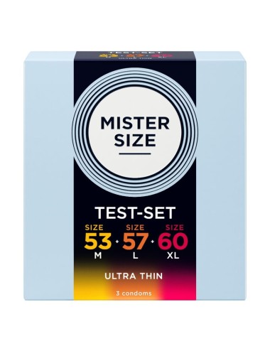MISTER SIZE - SAMPLE PACK CONDOMS SIZE 53-57-60 MM (3 UNITS)