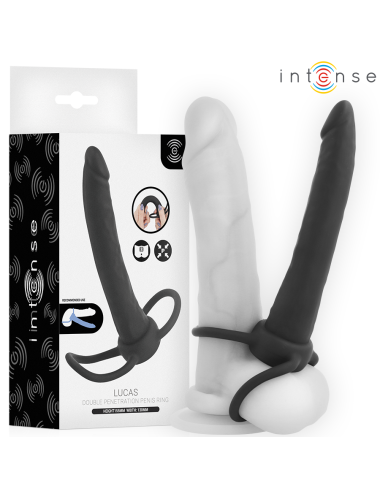 INTENSE- LUCAS ANAL DILDO WITH COCK AND TESTICLE RING SILICONE