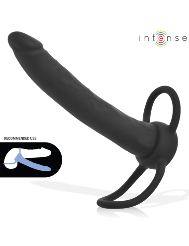 INTENSE- LUCAS ANAL DILDO WITH COCK AND TESTICLE RING SILICONE