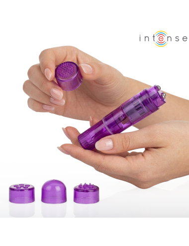 INTENSE - KURT MINI MASSAGER WITH 4 INTERCHANGEABLE HEADS PURPLE