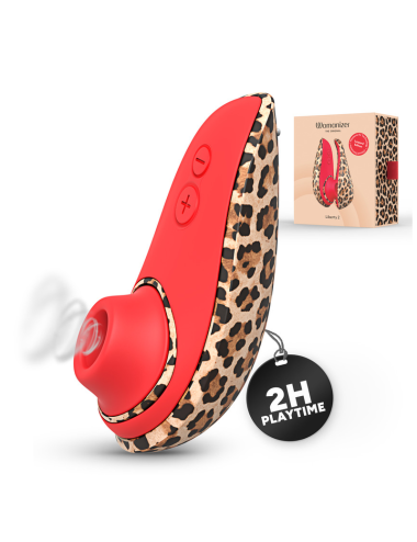 WOMANIZER - LIBERTY 2 SUCTION CLITORAL STIMULATOR 8 INTENSITY LEVELS LEOPARD PRINT