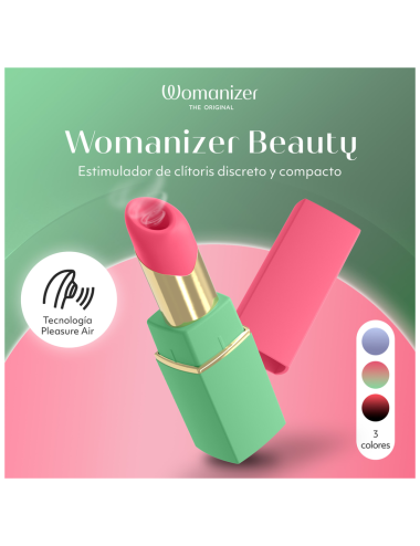 WOMANIZER - BEAUTY SUCTION CLITORAL STIMULATOR 6 INTENSITY LEVELS GREEN AND PINK